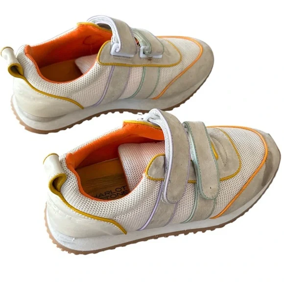 Charlotte Stone Conner Retro Sneaker in Beachball White Multi Size 9 - Picture 2 of 15